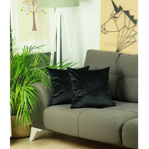 18"x 18" Black Velvet Decorative Throw Pillow Cover (2 Pcs in set)