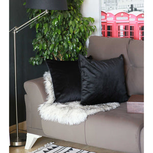 18"x 18" Black Velvet Decorative Throw Pillow Cover (2 Pcs in set)