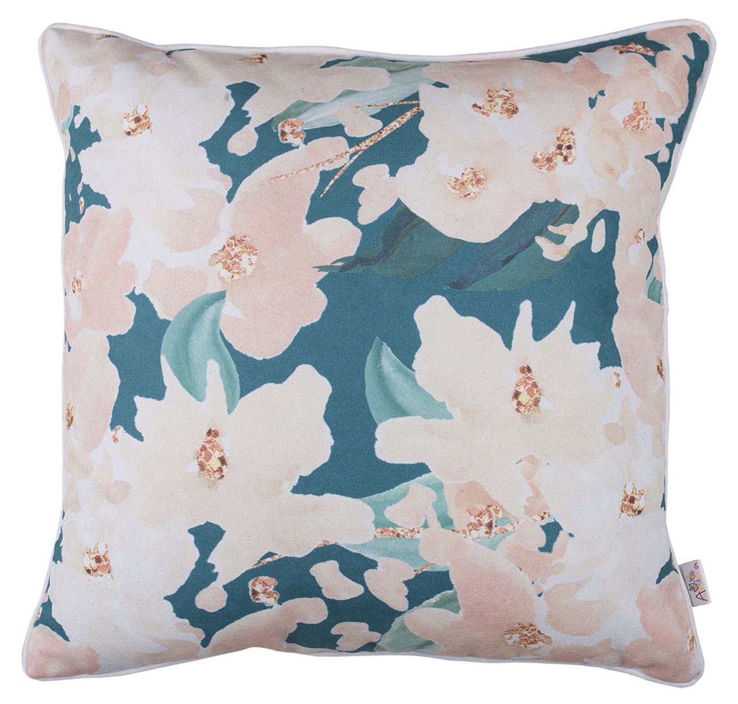 18"x 18" Flower Square Spring Printed Decorative Throw Pillow Cover