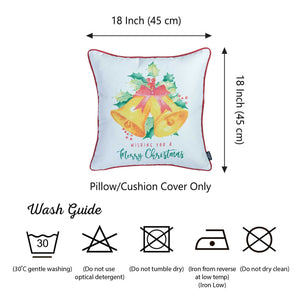 18"x18" Christmas Bells Printed Decorative Throw Pillow Cover