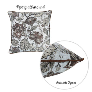 17"x 17" Brown Jacquard Weaver Decorative Throw Pillow Cover