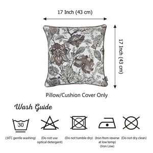 17"x 17" Brown Jacquard Weaver Decorative Throw Pillow Cover
