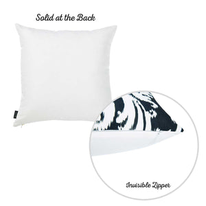 18"x18" Black and White Damask Decorative Throw Pillow Cover