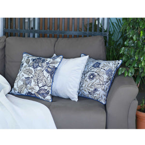 17"x 17" Blue Jacquard Weaver Decorative Throw Pillow Cover