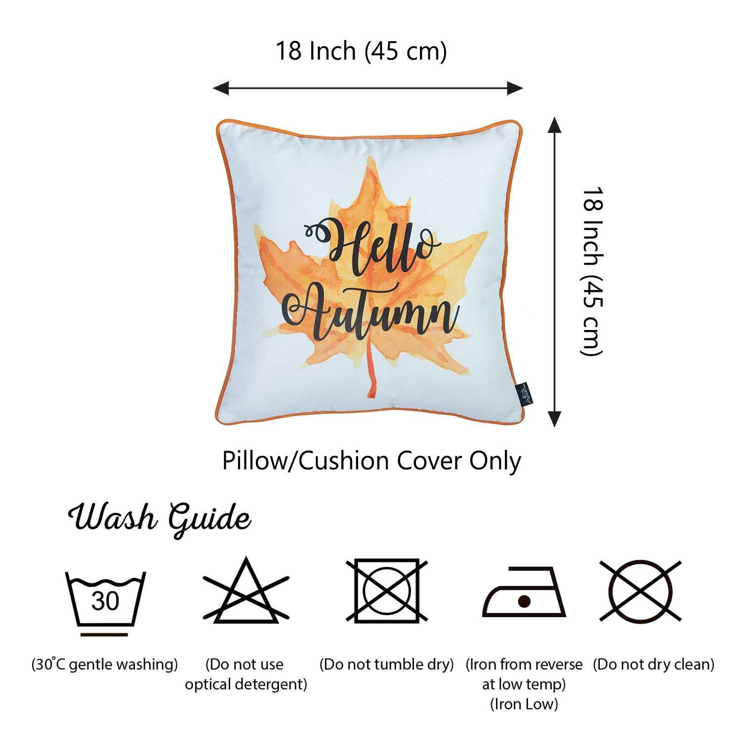 18"x 18" Thanksgiving Leaf Quote Decorative Throw Pillow Cover