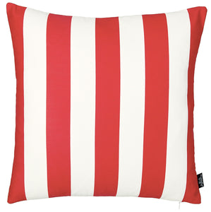 18"x18" Red Stripes Geometric Decorative Throw Pillow Cover