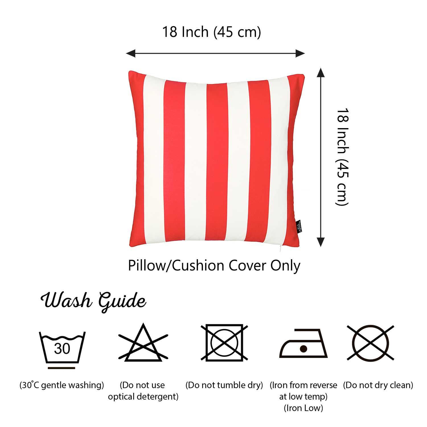 18"x18" Red Stripes Geometric Decorative Throw Pillow Cover