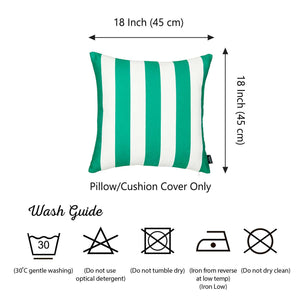 18"x18" Green Stripes Geometric Decorative Throw Pillow Cover