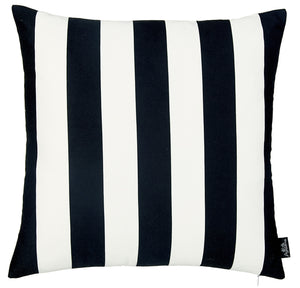 18"x18" Black Stripes Geometric Decorative Throw Pillow Cover
