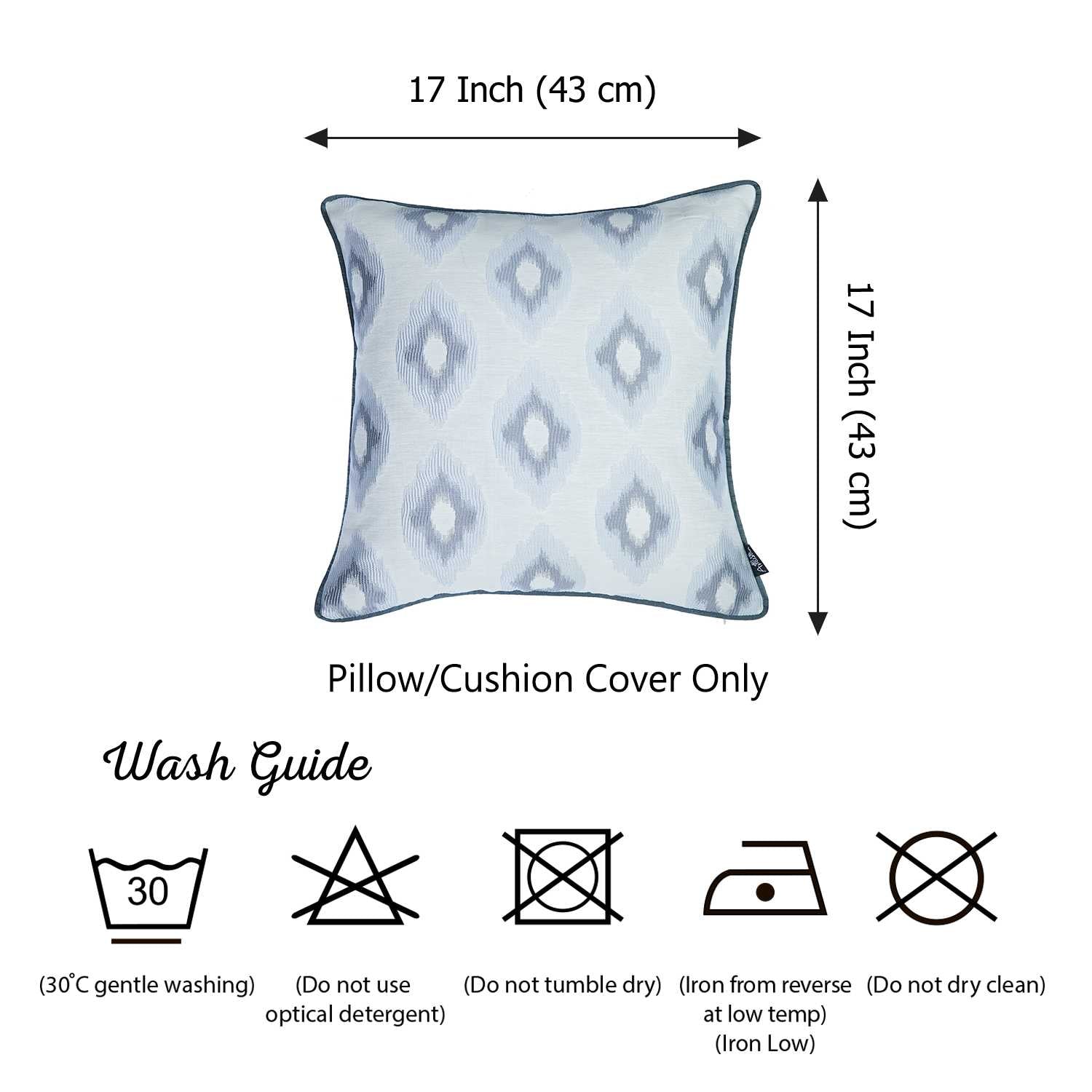 17"x 17" Grey Jacquard Chic Decorative Throw Pillow Cover