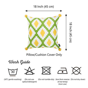 18"x 18" Tropical Lime Lines Printed Decorative Throw Pillow Cover