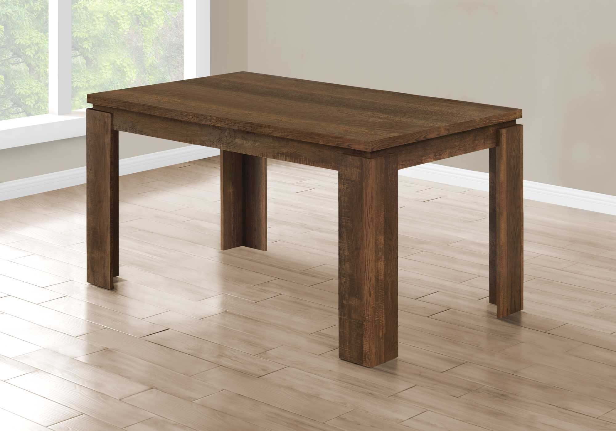 35.5" x 59" x 30.5" Brown Reclaimed Wood Look  Dining Table