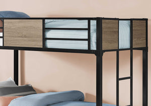 41" x 78.5" x 64.5" Dark TaupeBlack Metal Bunk Bed Twin Size