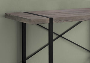 23.75" x 49" x 30" Dark TaupeBlack Metal  Computer Desk
