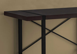 23.75" x 49" x 30" CappuccinoBlack Metal  Computer Desk