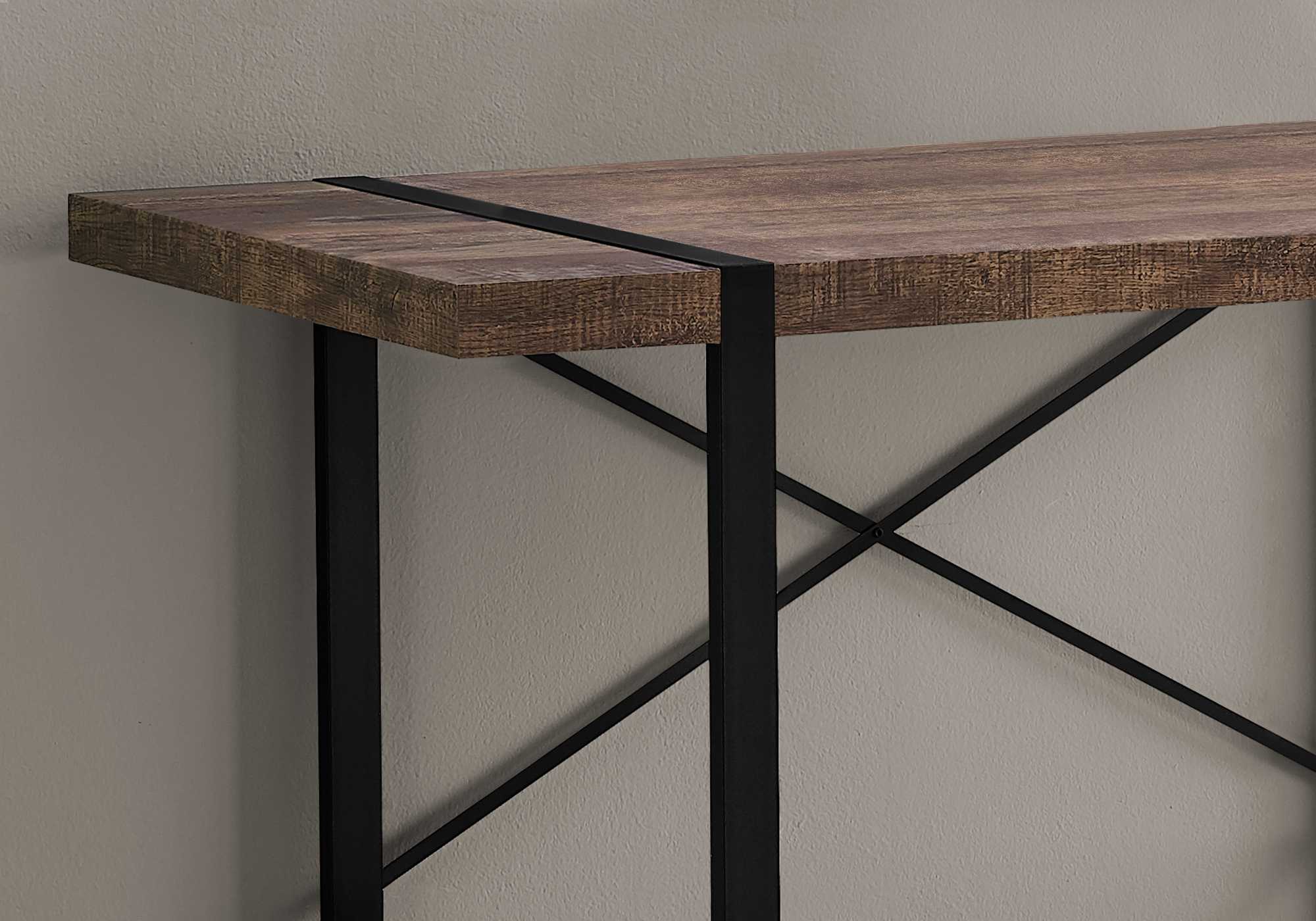 23.75" x 49" x 30" Brown Black Reclaimed Wood Metal  Computer Desk