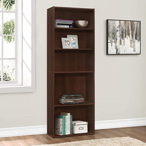 11.75" x 24.75" x 71.25" Cherry 5 Shelves  Bookcase