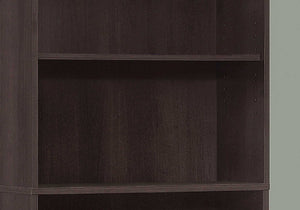 11.75" x 24.75" x 71.25" Cappuccino 5 Shelves  Bookcase