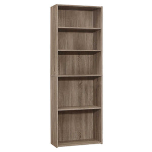 11.75" x 24.75" x 71.25" Dark Taupe 5 Shelves  Bookcase