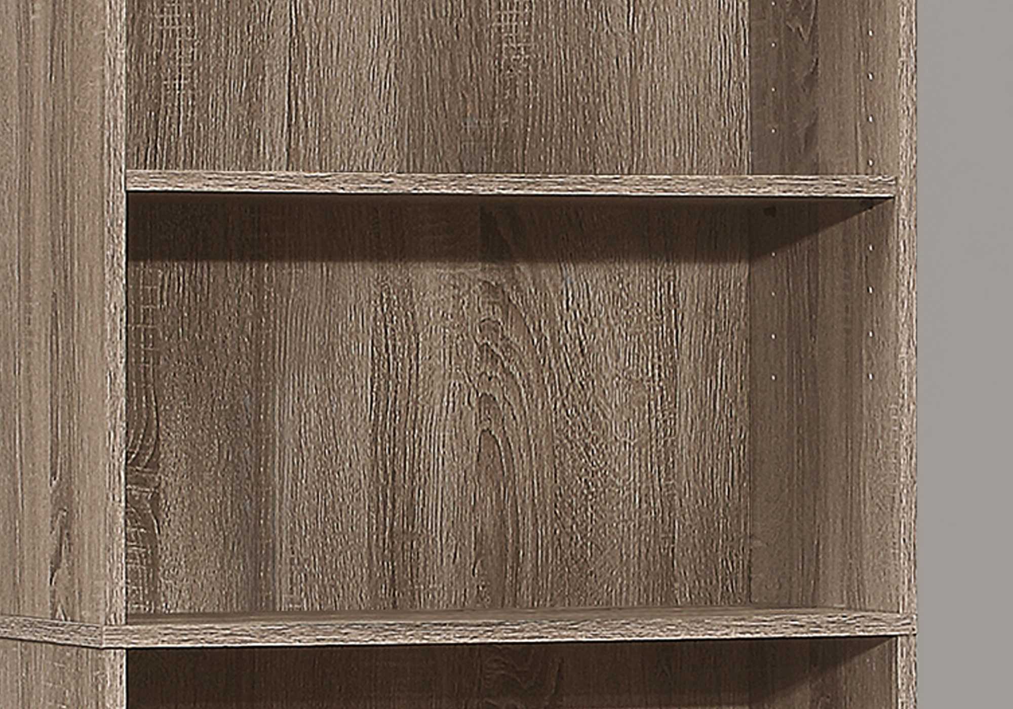 11.75" x 24.75" x 71.25" Dark Taupe 5 Shelves  Bookcase