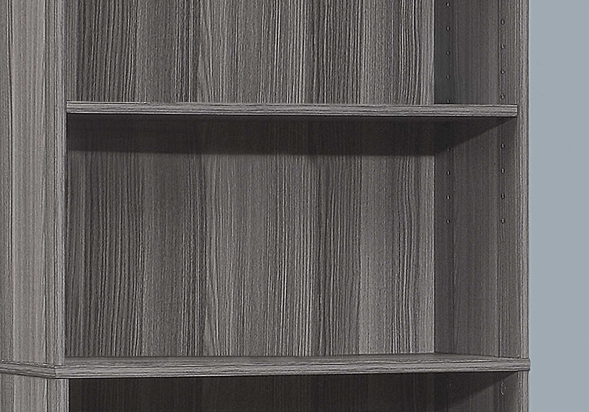 11.75" x 24.75" x 71.25" Grey 5 Shelves  Bookcase