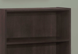 11.75" x 24.75" x 35.5" Cappuccino 3 Shelves  Bookcase