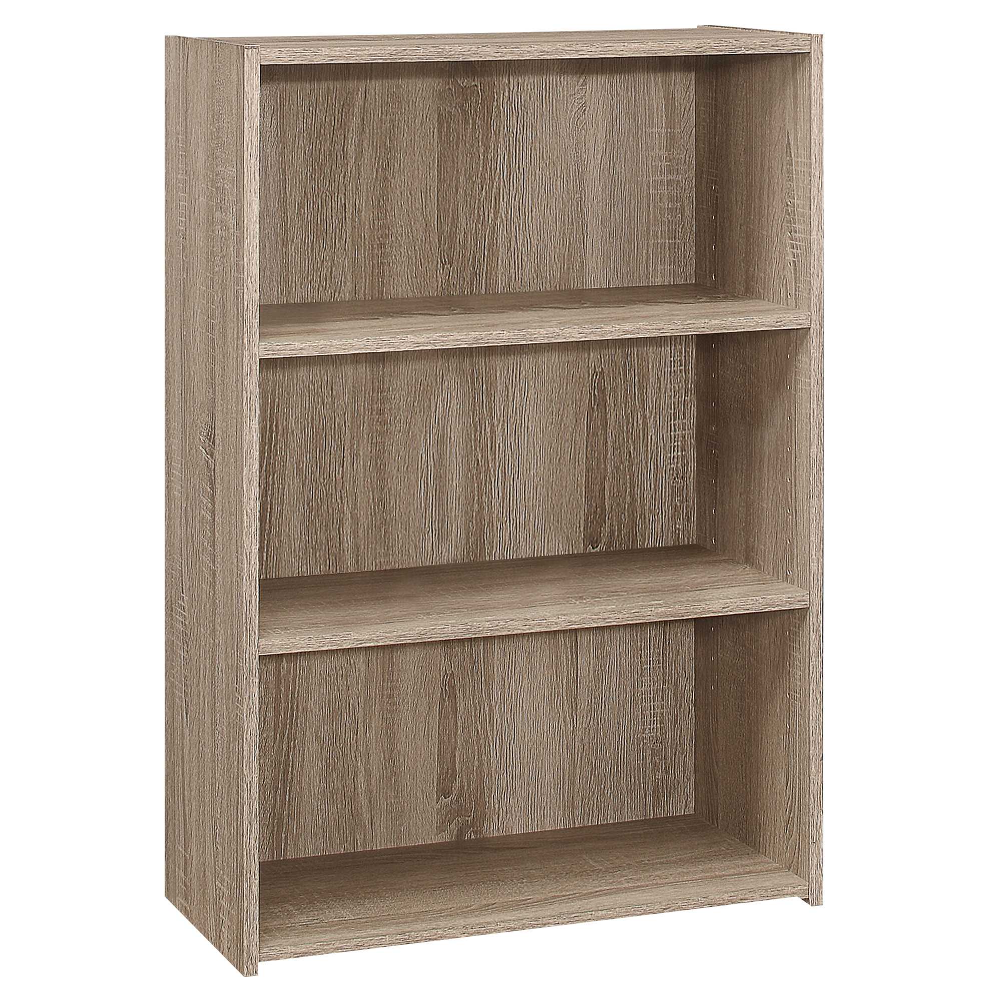 11.75" x 24.75" x 35.5" Dark Taupe 3 Shelves  Bookcase