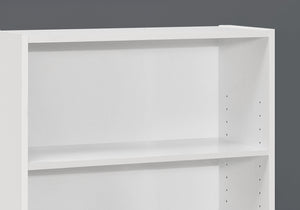 11.75" x 24.75" x 35.5" White 3 Shelves  Bookcase