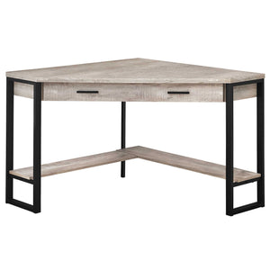 42" x 42" x 30" Taupe  Reclaimed Wood Corner  Computer Desk