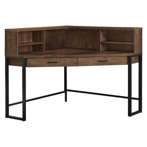 47.5" x 47.5" x 42" Brown Reclaimed Wood Corner  Computer Desk