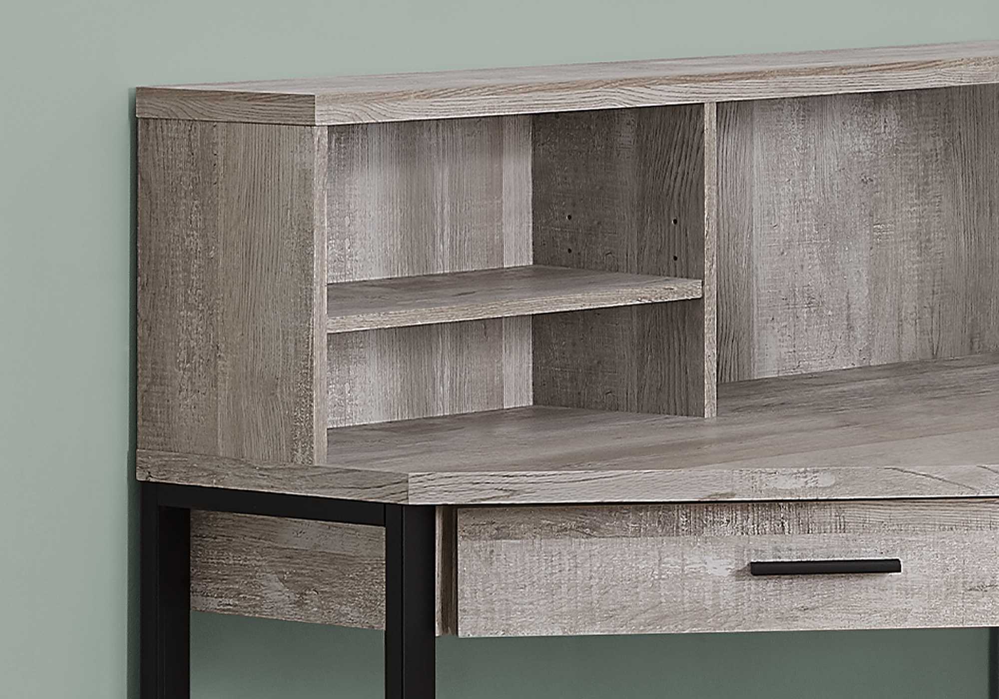 47.5" x 47.5" x 42" Taupe Reclaimed Wood Corner  Computer Desk
