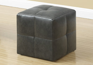 24" x 24" x 24" Charcoal Leather Look  Ottoman 2pcs Set