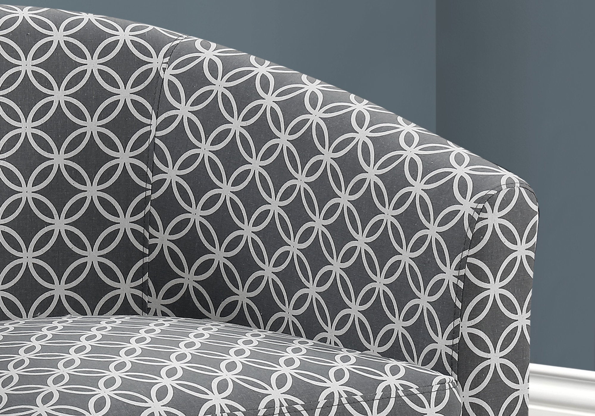 28" x 30.25" x 29.5" Grey Circular Fabric Swivel  Accent Chair