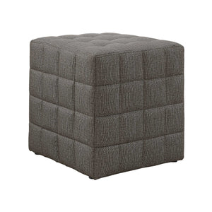 16.75" x 16.75" x 17" Light Brown Linen Look Fabric  Ottoman