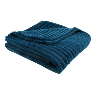 50" x 60" Blue Ultra Soft Ribbed Style  Throw