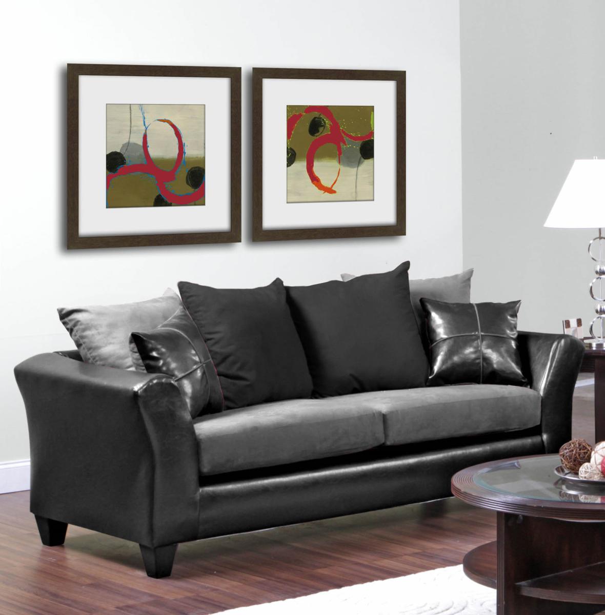 85" X 33" X 33" Jefferson Black Sierra Graphite 100% Polyurethane/100% Polyester Microfiber Sofa