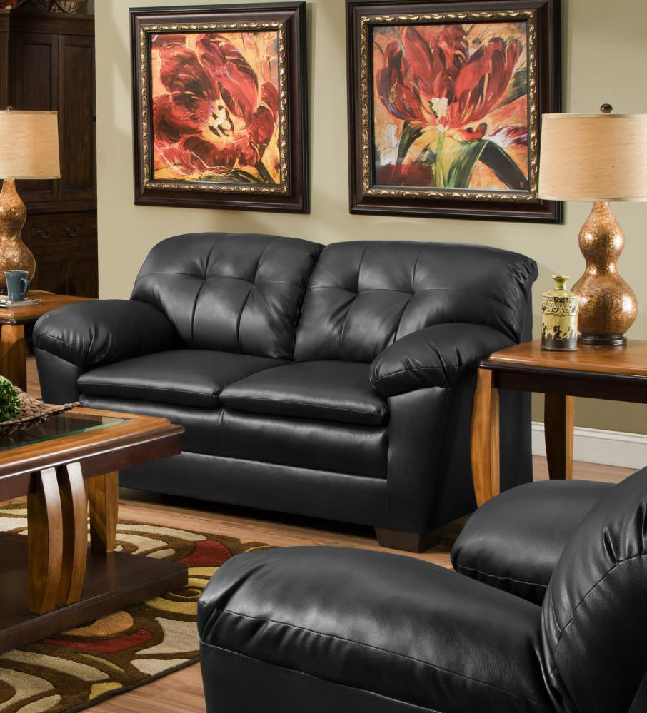 67" X 34" X 34" Cowgirl Black 100% PU Loveseat