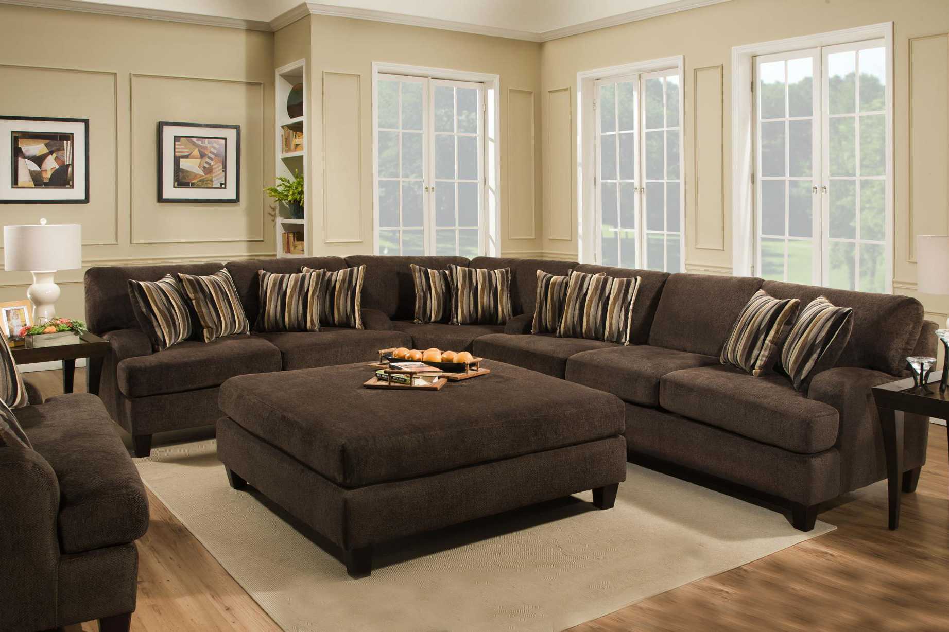 147" X 51" X 39" Maverick Espresso 100% Polyurethane/100% Polyester Velvet Sectional