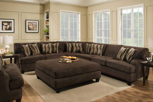 147" X 51" X 39" Maverick Espresso 100% Polyurethane/100% Polyester Velvet Sectional