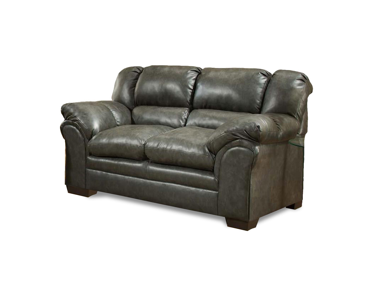 75" X 39" X 39" Stallion Charcoal 100% PU (polyurethane)  Loveseat