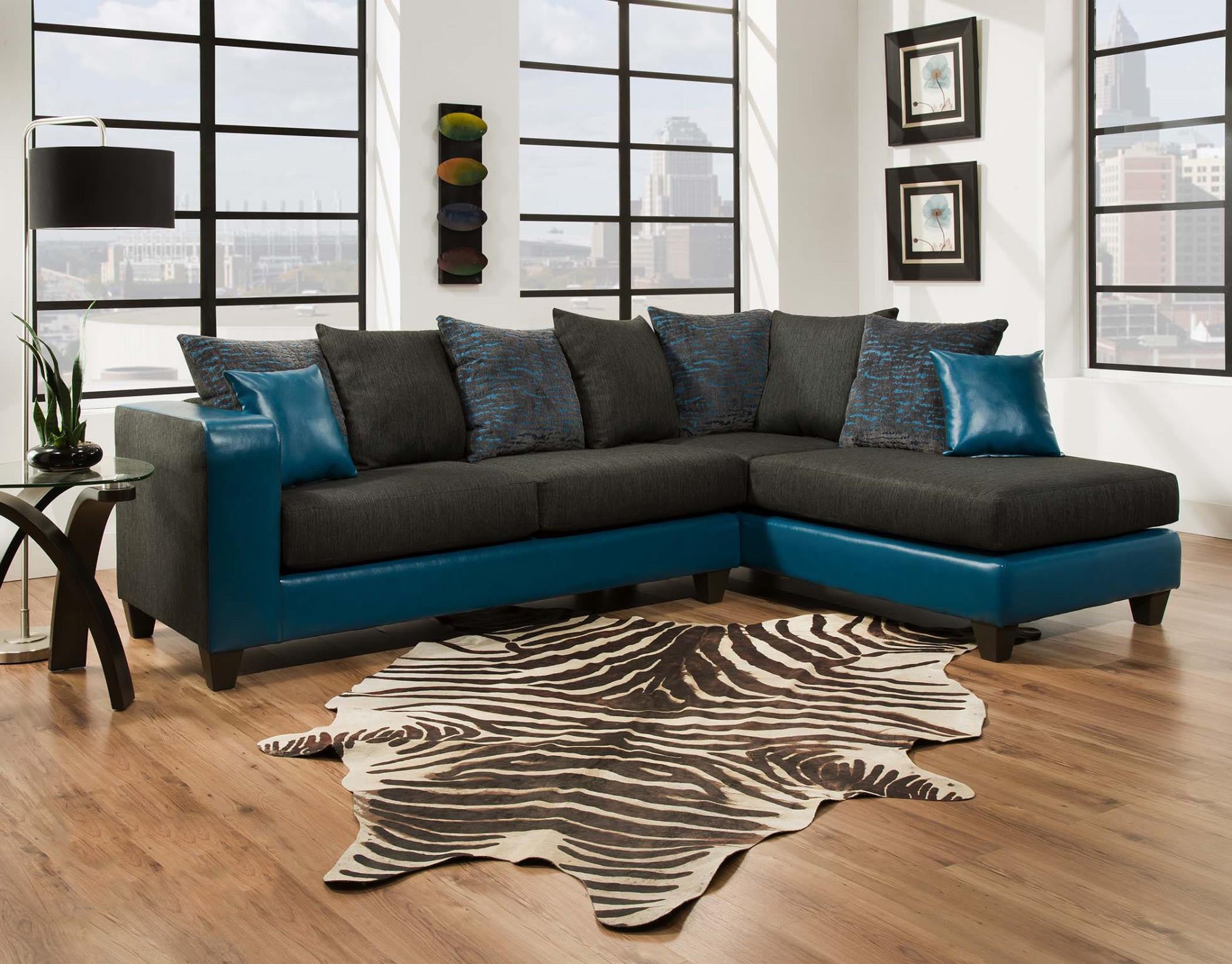 107" X 76" X 37" Tampa Teal 100% Polyester / 100% PU (polyurethane)  Sectional