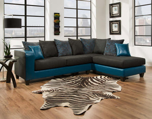 107" X 76" X 37" Tampa Teal 100% Polyester / 100% PU (polyurethane)  Sectional