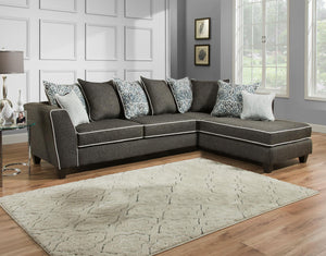 111" X 75" X 37" Vivid Onyx 100% Polyester Sectional
