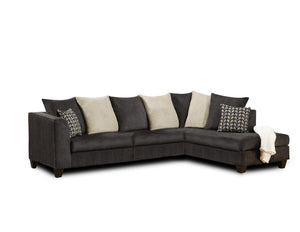 190" X 77" X 37" Osaka Charcoal  100% Polyester Sectional