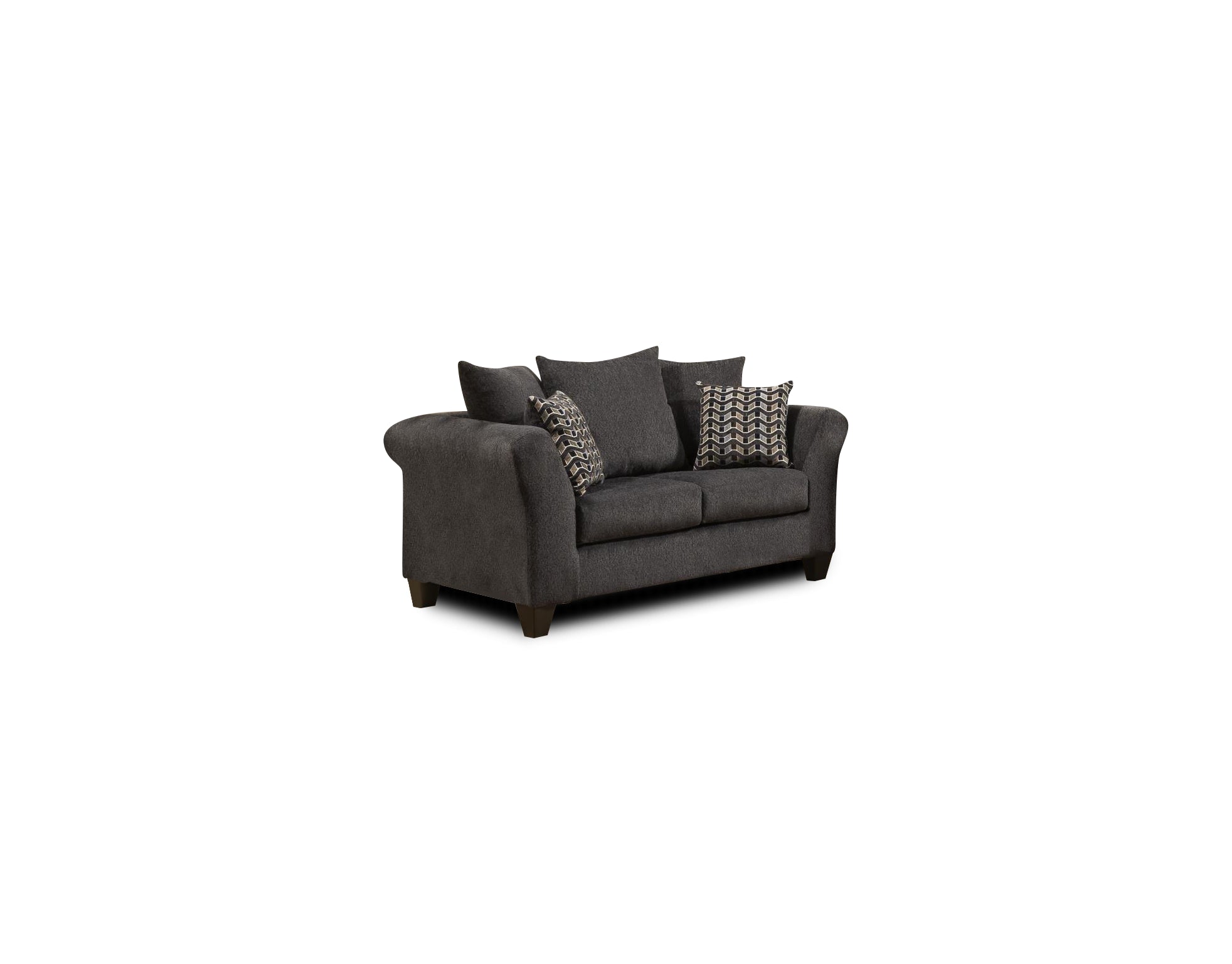 62" X 33" X 37" Osaka Charcoal  100% Polyester Loveseat