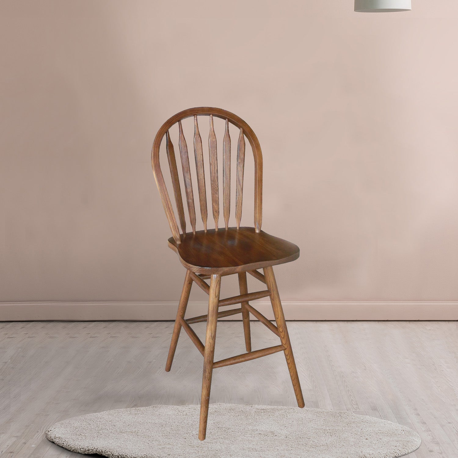 19.5" X 17.5" X 43" Harvest Oak Hardwood Barstool Chair