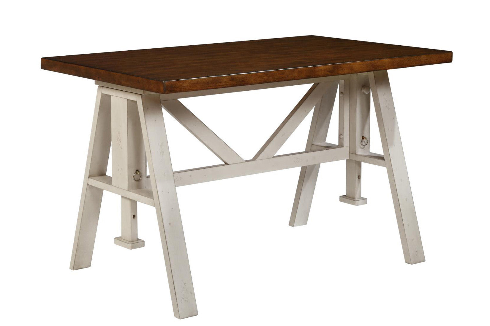 54" X 34" X 36" Sand Espresso Hardwood Dining Table