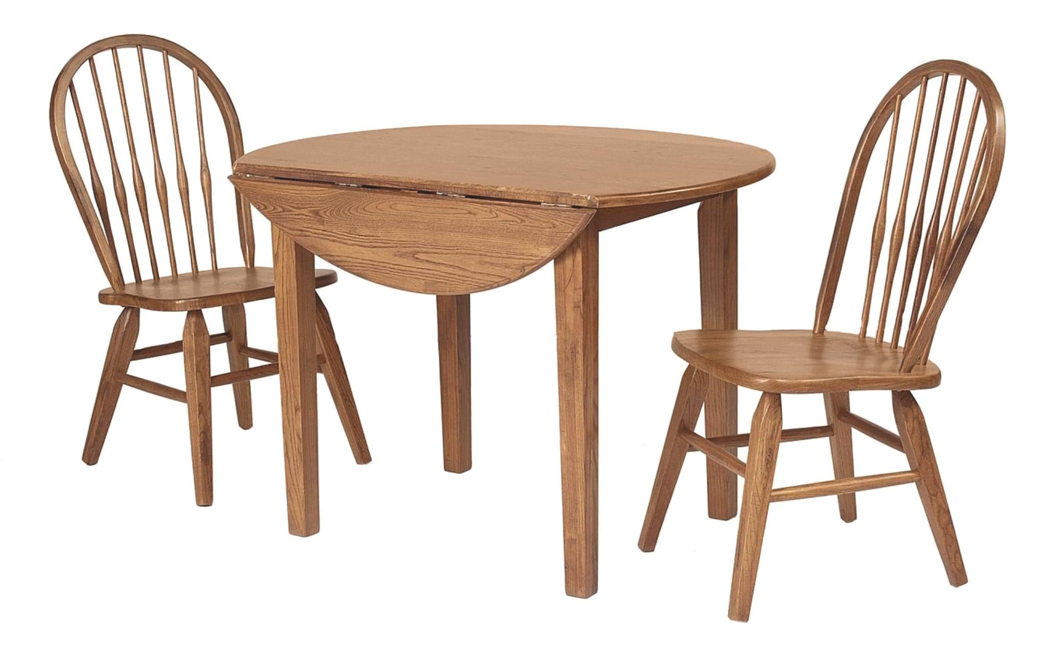 Solid Wood Round Bar Height Drop Leaf Dining Table in Natural Finish