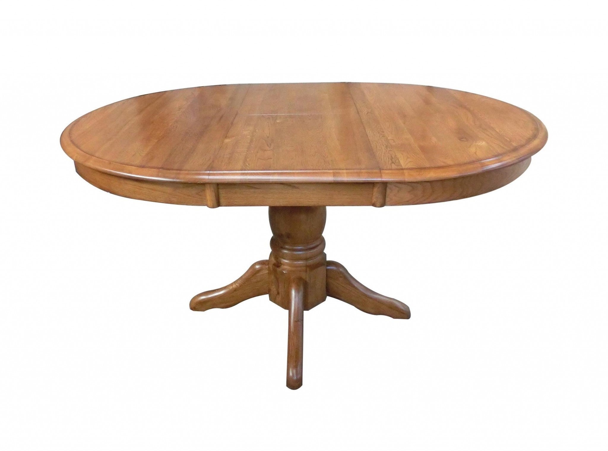 42" X 57" X 30" Harvest Oak Hardwood Lacewood Pedestal Table with Butterfly Leaf