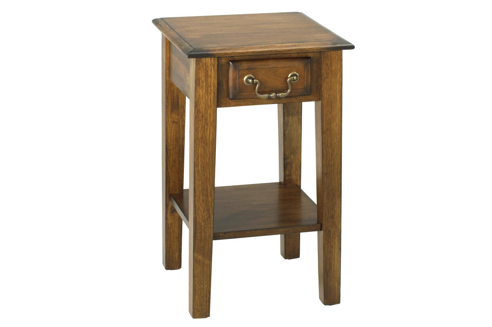 Burnished Walnut Hardwood Square End Table